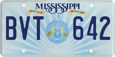 MS license plate BVT642