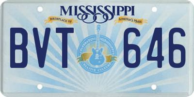 MS license plate BVT646