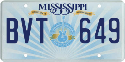 MS license plate BVT649