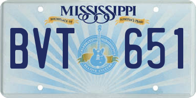 MS license plate BVT651
