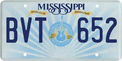 MS license plate BVT652