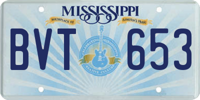 MS license plate BVT653