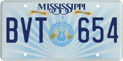 MS license plate BVT654