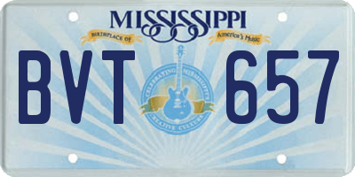 MS license plate BVT657