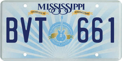 MS license plate BVT661
