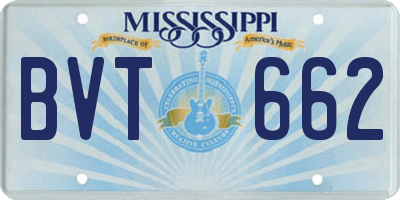 MS license plate BVT662