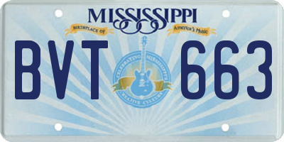 MS license plate BVT663