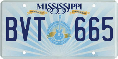 MS license plate BVT665