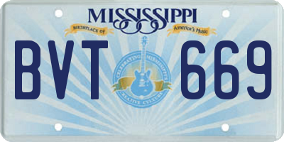 MS license plate BVT669