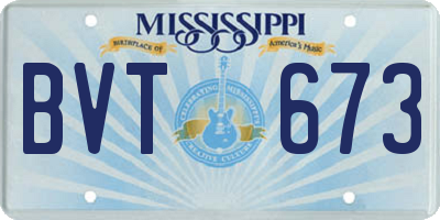 MS license plate BVT673