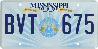 MS license plate BVT675