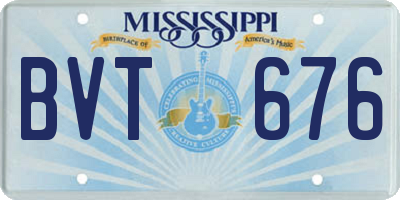 MS license plate BVT676