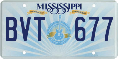 MS license plate BVT677
