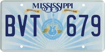 MS license plate BVT679