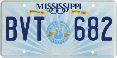 MS license plate BVT682