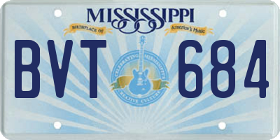 MS license plate BVT684