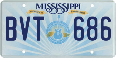 MS license plate BVT686
