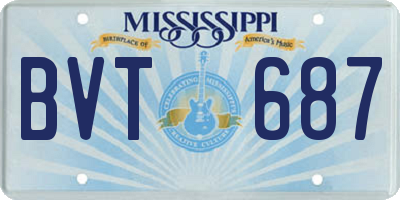 MS license plate BVT687