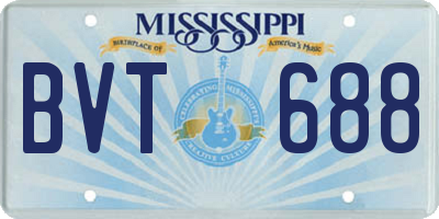 MS license plate BVT688