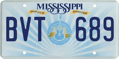 MS license plate BVT689