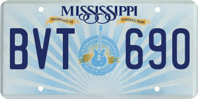 MS license plate BVT690