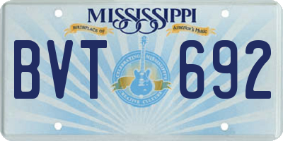 MS license plate BVT692