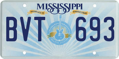 MS license plate BVT693