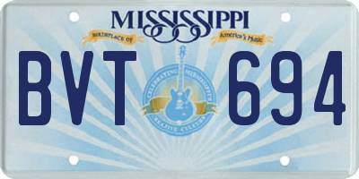 MS license plate BVT694