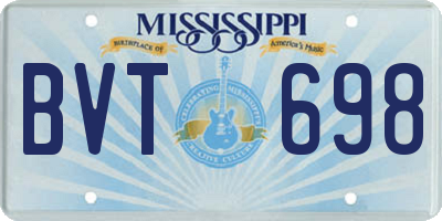 MS license plate BVT698