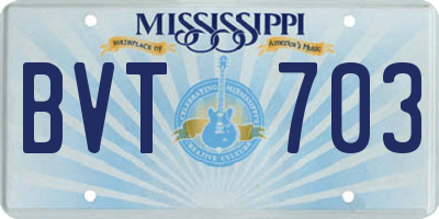 MS license plate BVT703