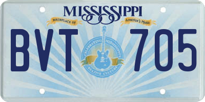 MS license plate BVT705