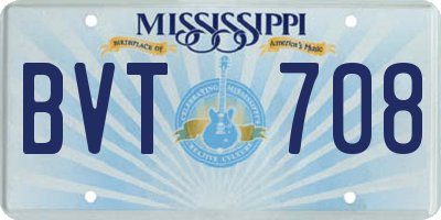 MS license plate BVT708