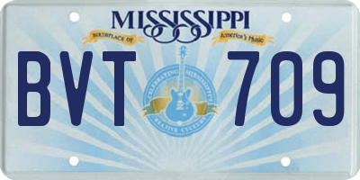 MS license plate BVT709
