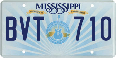 MS license plate BVT710
