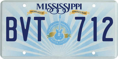 MS license plate BVT712