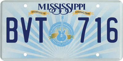MS license plate BVT716