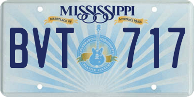 MS license plate BVT717