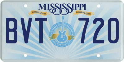 MS license plate BVT720