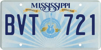 MS license plate BVT721