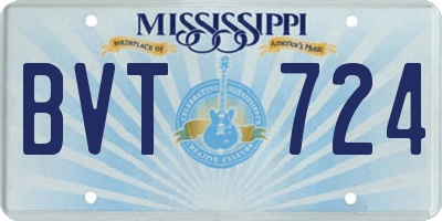 MS license plate BVT724