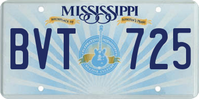 MS license plate BVT725
