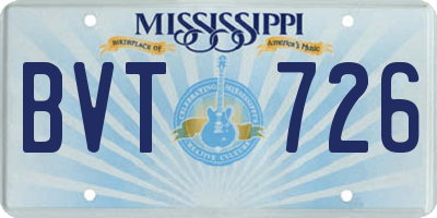 MS license plate BVT726
