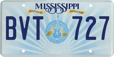 MS license plate BVT727