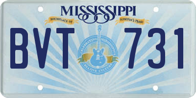 MS license plate BVT731
