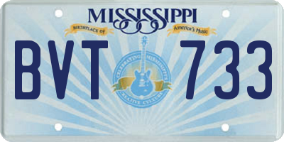 MS license plate BVT733