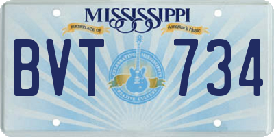 MS license plate BVT734
