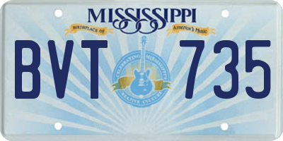 MS license plate BVT735