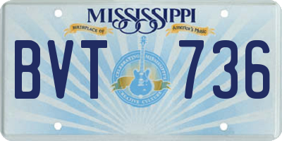 MS license plate BVT736