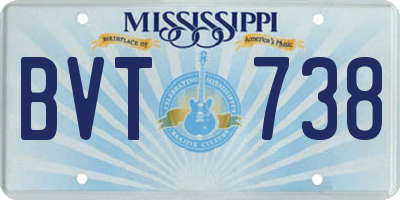 MS license plate BVT738