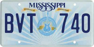 MS license plate BVT740